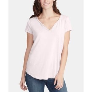 William Rast Women's V-Neck T-Shirt, Pink, Sm